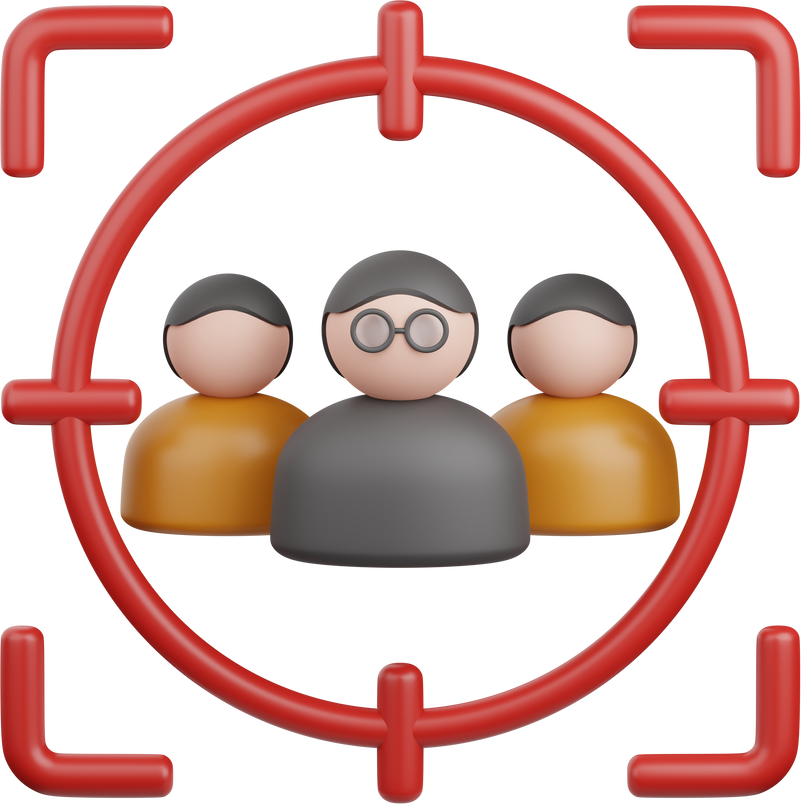 3d rendering target audience isolated useful for marketing, advertising, advertisement and promotion